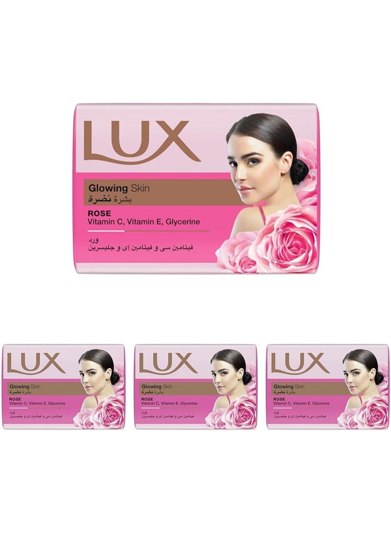 لوكس صابون الورد فيتامين ج وفيتامين هـ والجليسرين 4 قطع -660 جم - Image 2