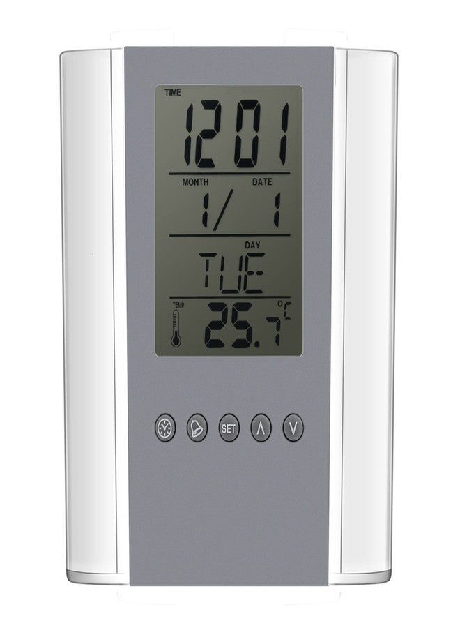 Pilipane Digital Alarm Clock Temperature Display Table Pencil Holder Case Organizer with Large LCD Screen Multifunctional Alarm Clock Pen Holder for Kids Friends ABS Material 12x10x5cm - Image 1