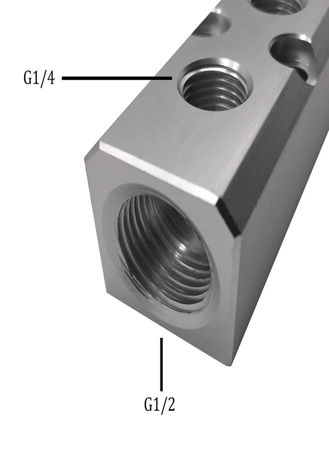 NACX 3 Way Pneumatic Manifold Air Distribution Block, G1/2 Supply Port, G1/4-Inch Output Port, Aluminum Alloy - Image 4