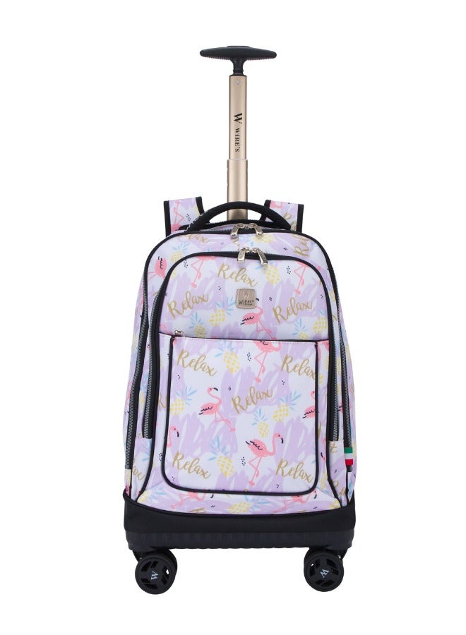 Wires Kids School Trolley Bag laptop compartment 4 Wheels With Lunch bag & Pencil Case  - Image 2