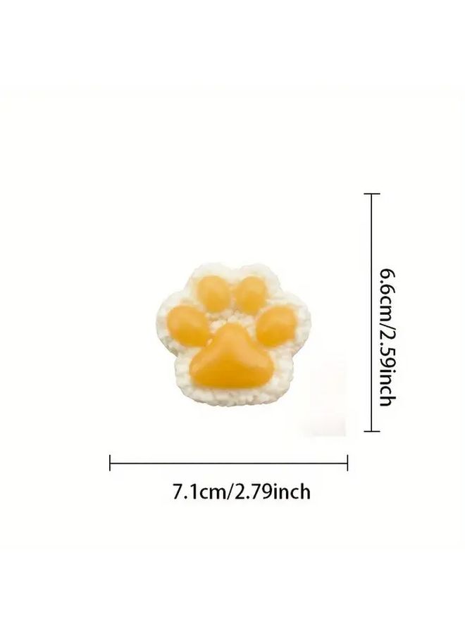 Squeezable Cat Paw Toy With Rice Beads Egg Yolk Cat Claw Color - Image 2