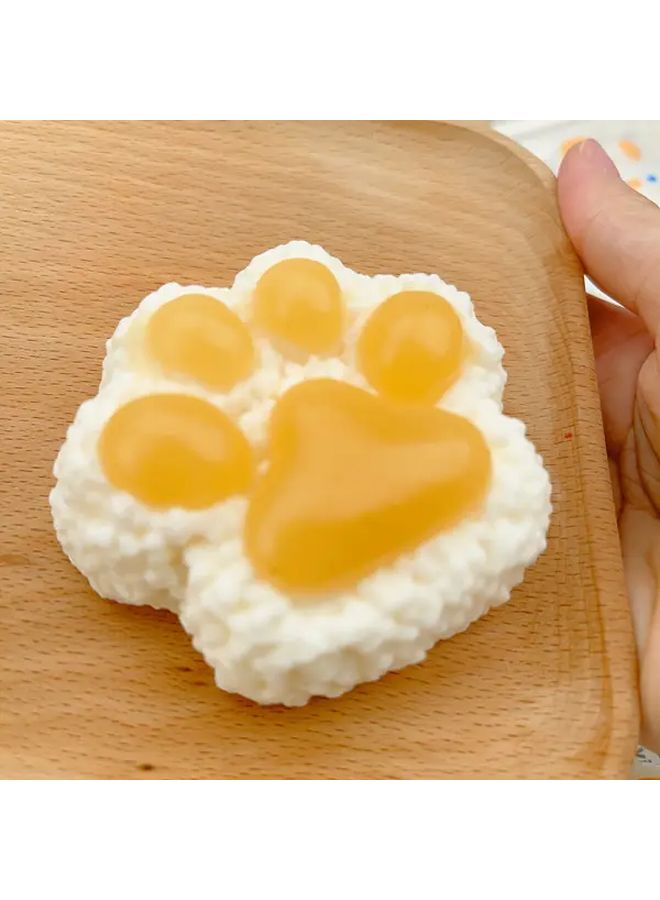 Squeezable Cat Paw Toy With Rice Beads Egg Yolk Cat Claw Color - Image 1