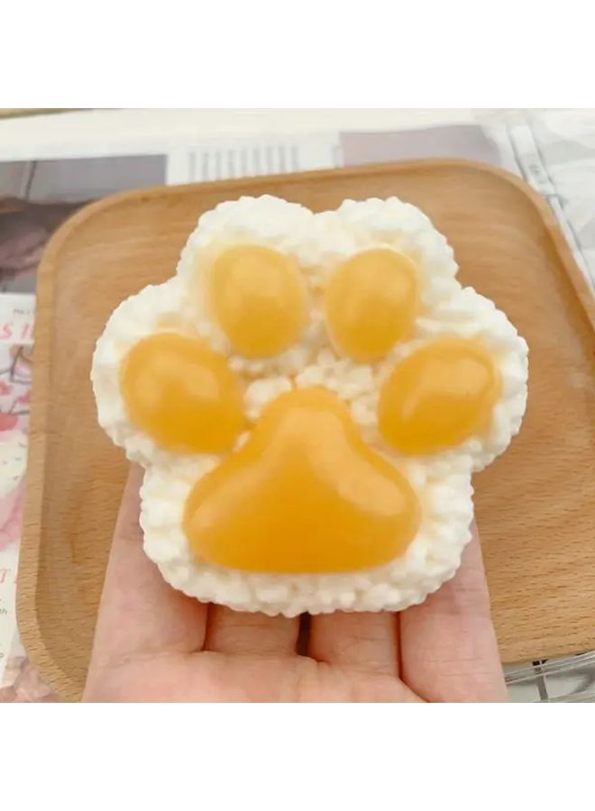 Squeezable Cat Paw Toy With Rice Beads Egg Yolk Cat Claw Color - Image 3