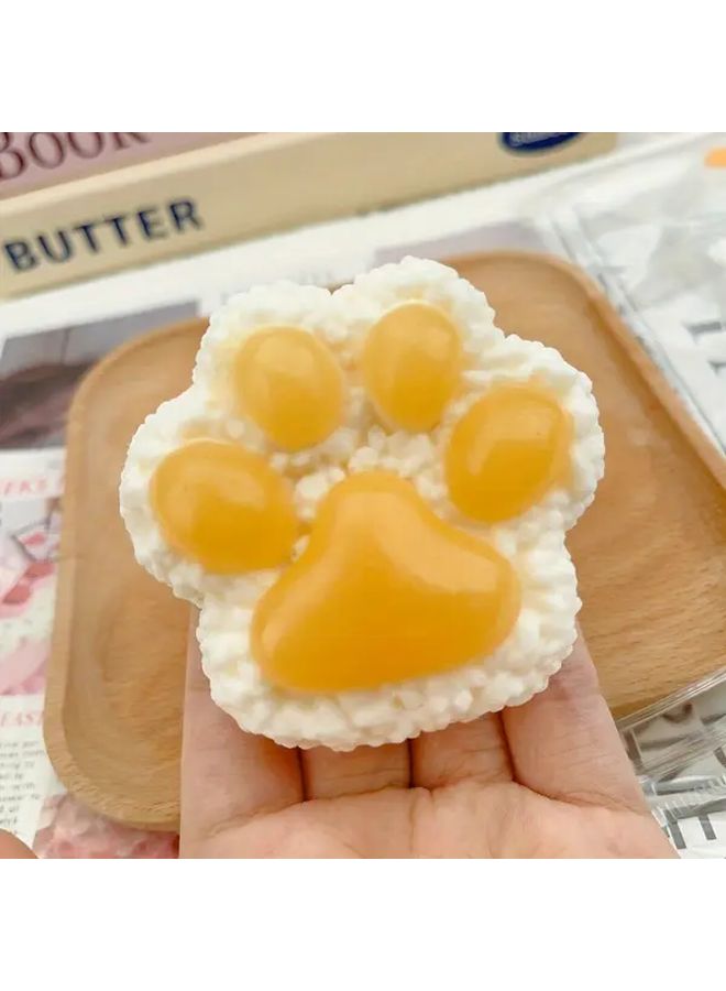 Squeezable Cat Paw Toy With Rice Beads Egg Yolk Cat Claw Color - Image 4