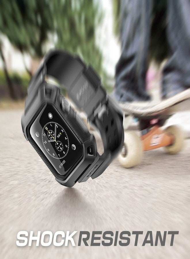 SUPCASE for Apple Watch 3 38mm Case with Band (Unicorn Beetle Pro), [Anti-Scratch] [Bumper Protector] Rugged Men Cover Sport Protective Case with Strap Bands for iWatch 3 38mm 2017/2016/2015, Black - Image 5