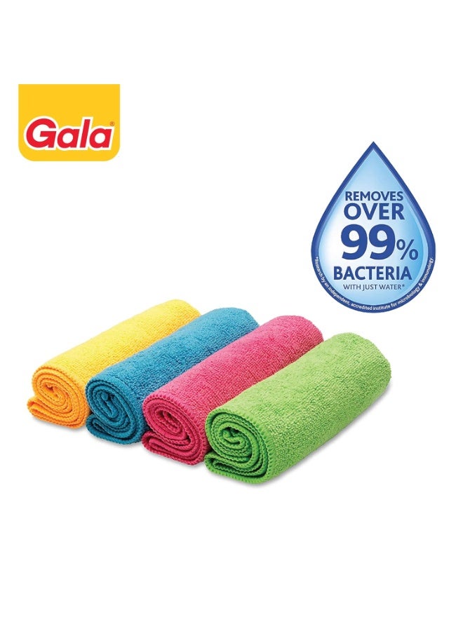 جالا Gala Microfiber Cleaning Cloth/ Towels Set of 4 Kitchen Wipes, Microfiber Cloth for car, bike cleaning and home cleaning, Glass cleaning cloth, (Multicolor) - Image 2