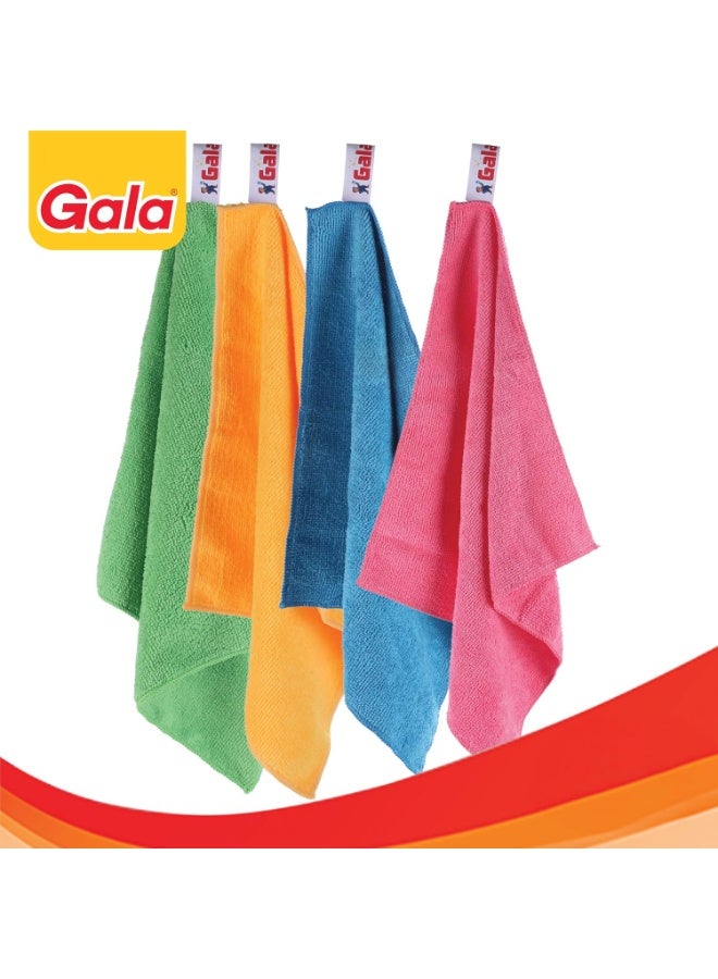 جالا Gala Microfiber Cleaning Cloth/ Towels Set of 4 Kitchen Wipes, Microfiber Cloth for car, bike cleaning and home cleaning, Glass cleaning cloth, (Multicolor) - Image 4