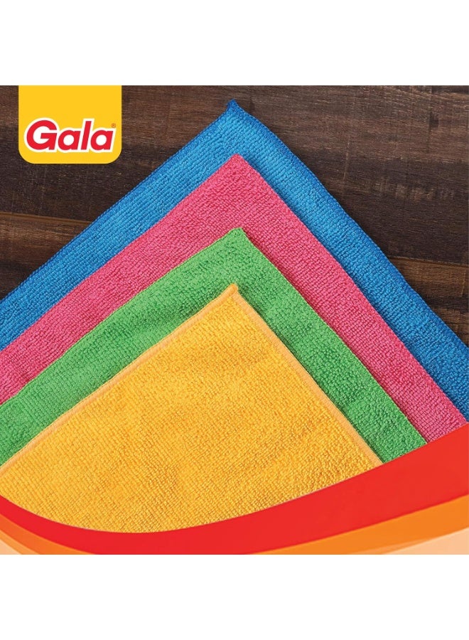 جالا Gala Microfiber Cleaning Cloth/ Towels Set of 4 Kitchen Wipes, Microfiber Cloth for car, bike cleaning and home cleaning, Glass cleaning cloth, (Multicolor) - Image 5