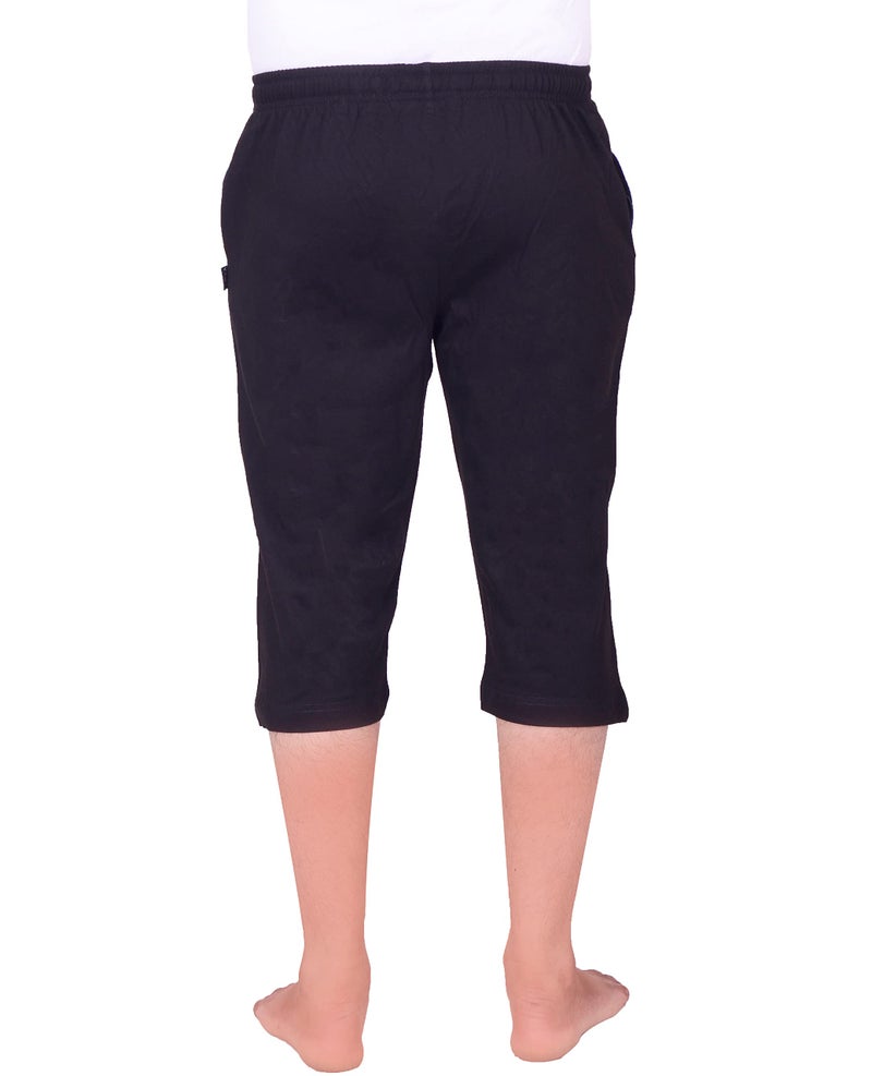 Vego Mens Capri, 3/4, Three By Fourth, Three Quarter Black Regular - Image 3
