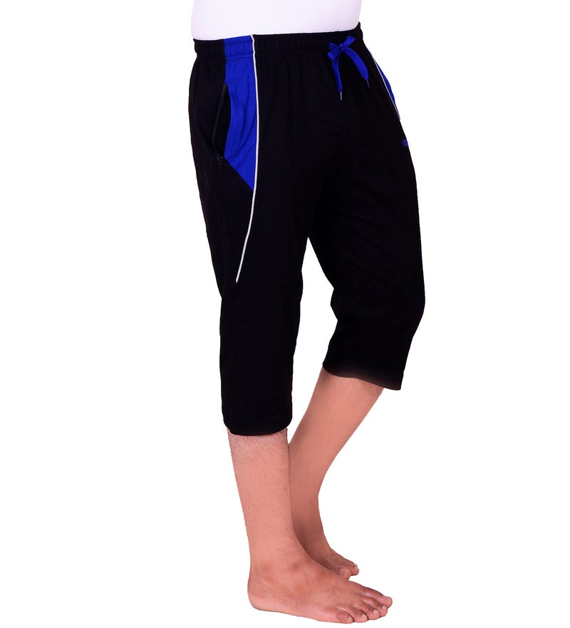 Vego Mens Capri, 3/4, Three By Fourth, Three Quarter Black Regular - Image 5