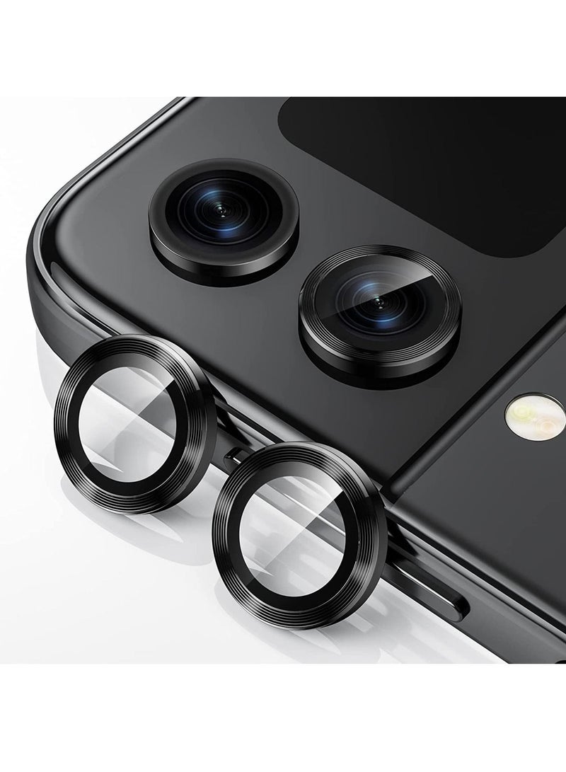 SYOSI Camera Lens Protector Case Cover for Samsung Galaxy Z Flip 4, Anti Scratch HD Tempered Metal Glass Camera Screen Protector Shockproof Film for Galaxy Z Flip 4 5G 2022 Accessories, Black - Image 1
