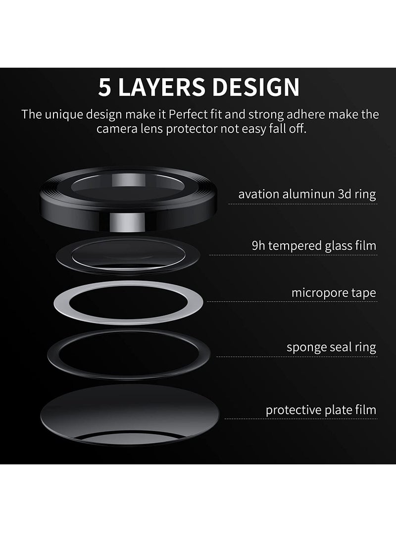 SYOSI Camera Lens Protector Case Cover for Samsung Galaxy Z Flip 4, Anti Scratch HD Tempered Metal Glass Camera Screen Protector Shockproof Film for Galaxy Z Flip 4 5G 2022 Accessories, Black - Image 4