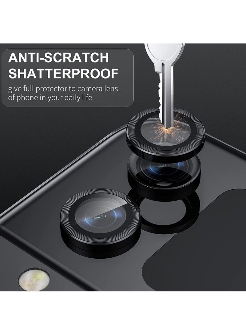 SYOSI Camera Lens Protector Case Cover for Samsung Galaxy Z Flip 4, Anti Scratch HD Tempered Metal Glass Camera Screen Protector Shockproof Film for Galaxy Z Flip 4 5G 2022 Accessories, Black - Image 2