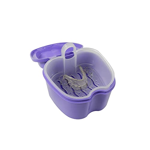 Dentosmile Denture Box in Violet Color - Dental Orthodontic Retainer Case | Teeth Storage Box, Denture Storage Case Fake Tooth Holder with Strainer (1) - Image 5
