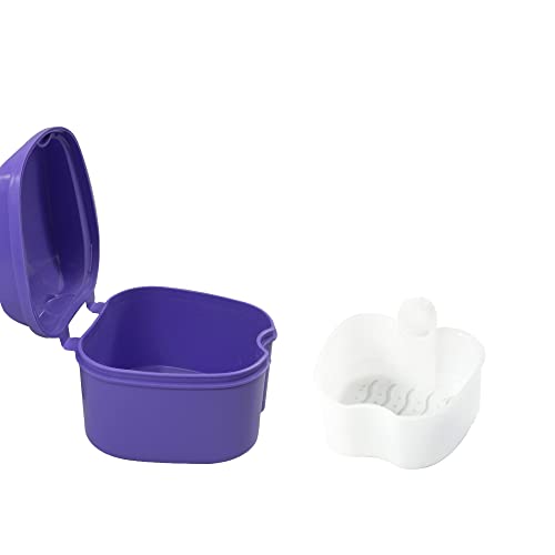 Dentosmile Denture Box in Violet Color - Dental Orthodontic Retainer Case | Teeth Storage Box, Denture Storage Case Fake Tooth Holder with Strainer (1) - Image 3