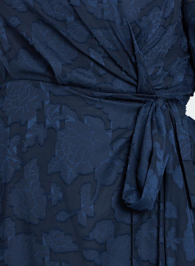 Styli Plus Size Navy Blue Maxi Wrap Dress - Image 4