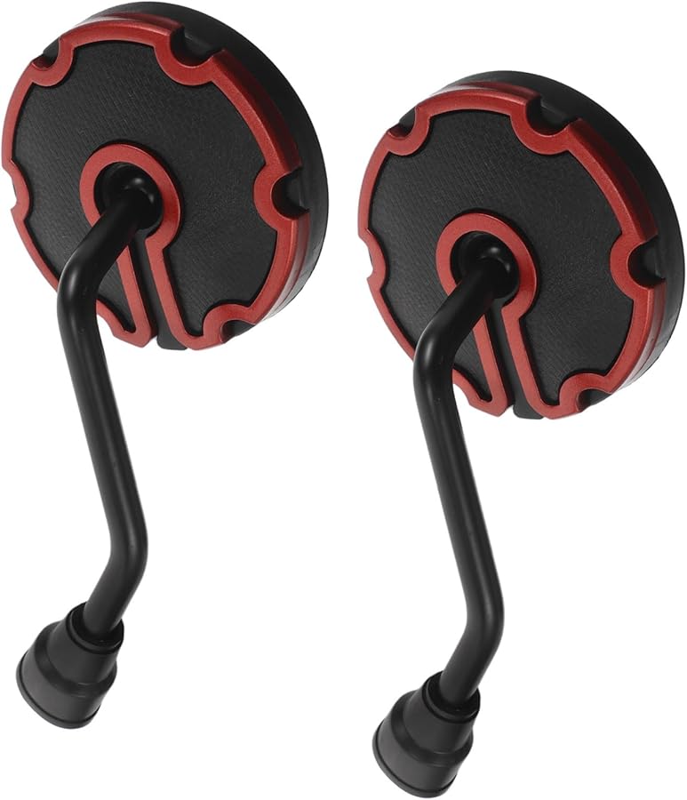 Universal Adjustable Motorcycle Rear View Mirror Pair Black Handlebar Mount - Image 1