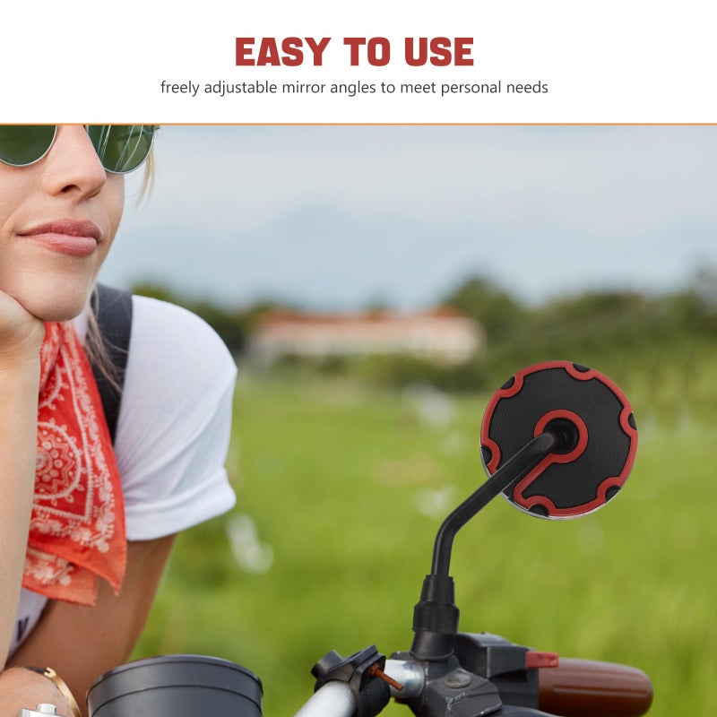 Universal Adjustable Motorcycle Rear View Mirror Pair Black Handlebar Mount - Image 4