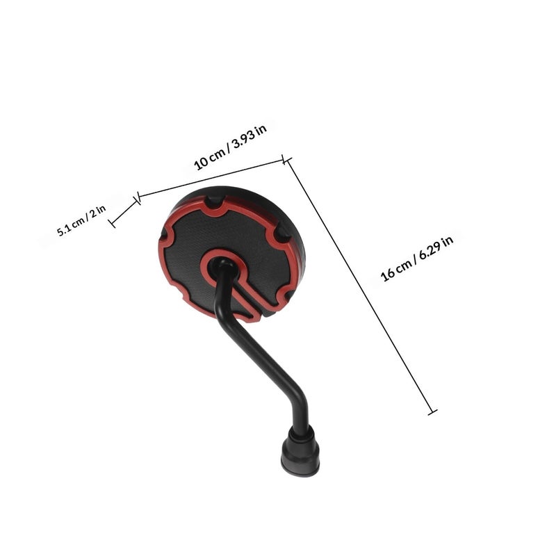 Universal Adjustable Motorcycle Rear View Mirror Pair Black Handlebar Mount - Image 3