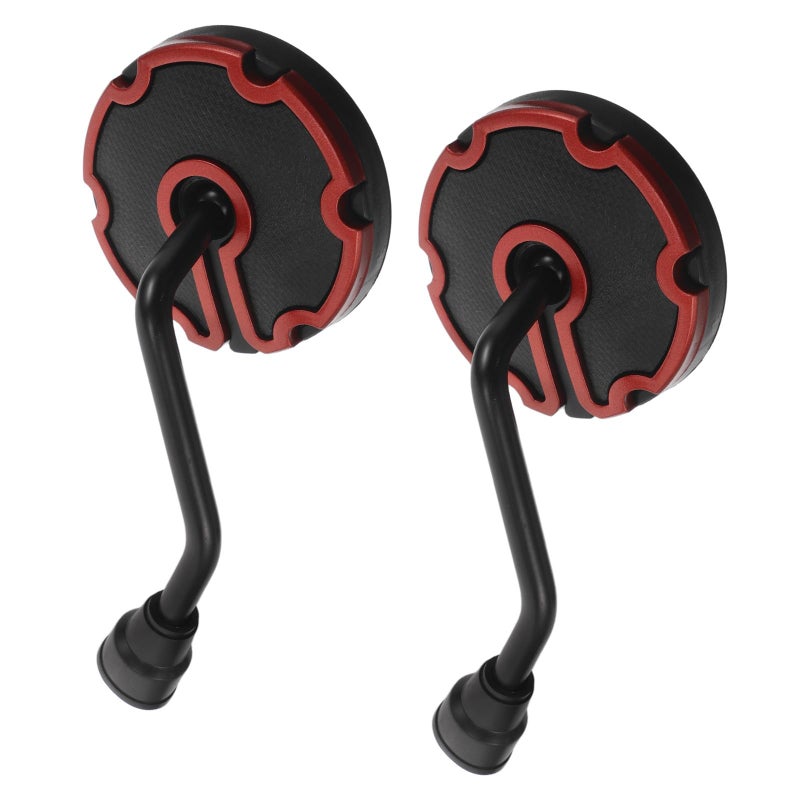Universal Adjustable Motorcycle Rear View Mirror Pair Black Handlebar Mount - Image 2