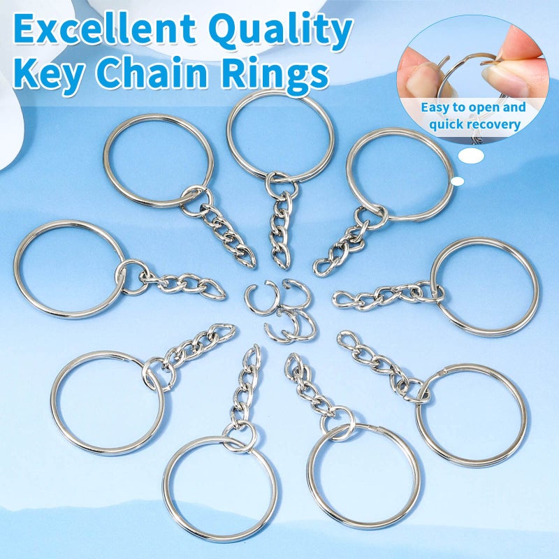 Paxcoo 50Pcs Keychains with Chain and 50 Pcs Jump Rings, Keychain Rings Kit Findings Bulk for Keychain Making Supplie DIY Crafts - Image 5