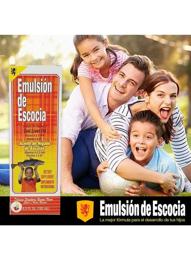 Menper Emulsion De Escocia. Cod Liver Oil Dietary Supplement. Rich In Vitamins A D E And B1. Strawberry And Banana Flavour. 6.5 Fl.Oz / 192 Ml. Pack Of 3 - Image 4