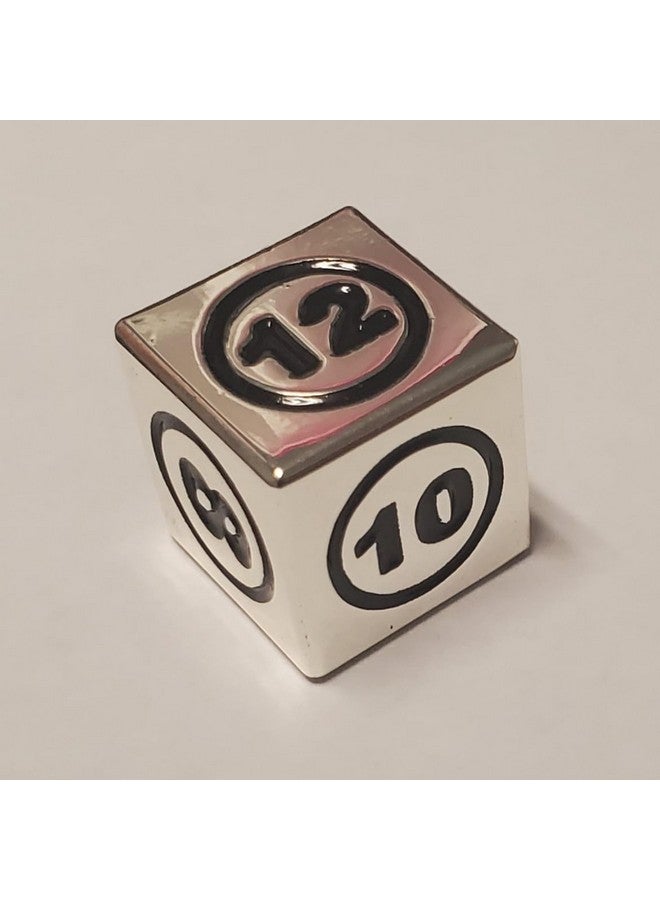 quEmpire 1x Command Zone Metal Dice Silver Color/for Commander EDH Tiny Leaders Magic: The Gathering MTG Die - Image 1
