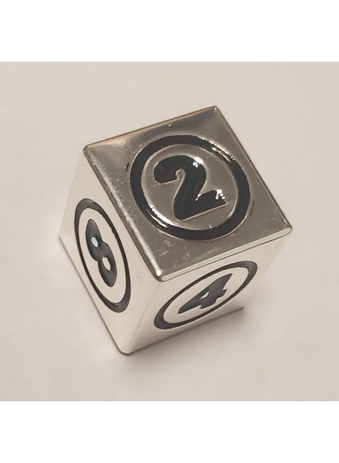 quEmpire 1x Command Zone Metal Dice Silver Color/for Commander EDH Tiny Leaders Magic: The Gathering MTG Die - Image 2