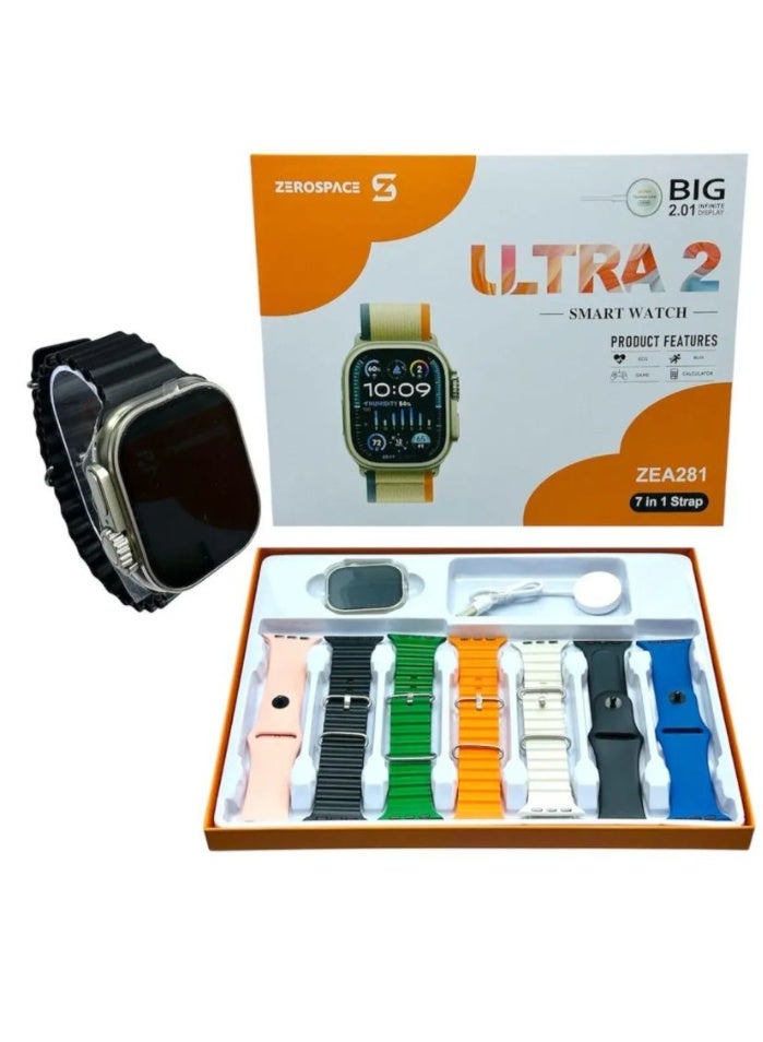 ZEROSPACE ZERO SPACE 2PCCOMBO -1 Ultra Smartwatch (7-in-1 Strap) & 1 LED Display Portable Cooling Fan Combo - Image 3