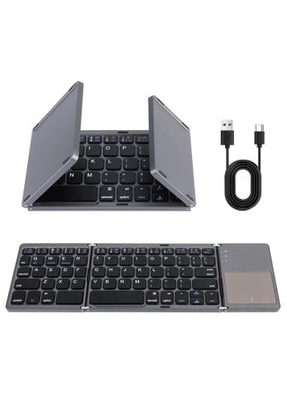 Folding Bluetooth Keyboard, Pocket Size Portable Mini Wireless Keyboard with Touchpad, Portable Ultra-Slim Foldable Keyboard for iPad Tablet Smartphone iOS Android Windows PC, Gray - pzsku/Z5D17E16C520B5EDA0A06Z/45/1743059643/7a263087-550e-4fd8-947f-5daf8f4034fc