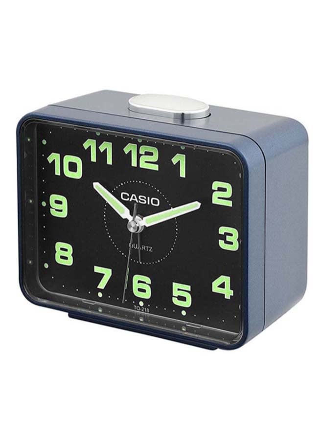 CASIO Desk Analog Alarm Clock Blue/Silver 10.7x9x6cm - Image 1