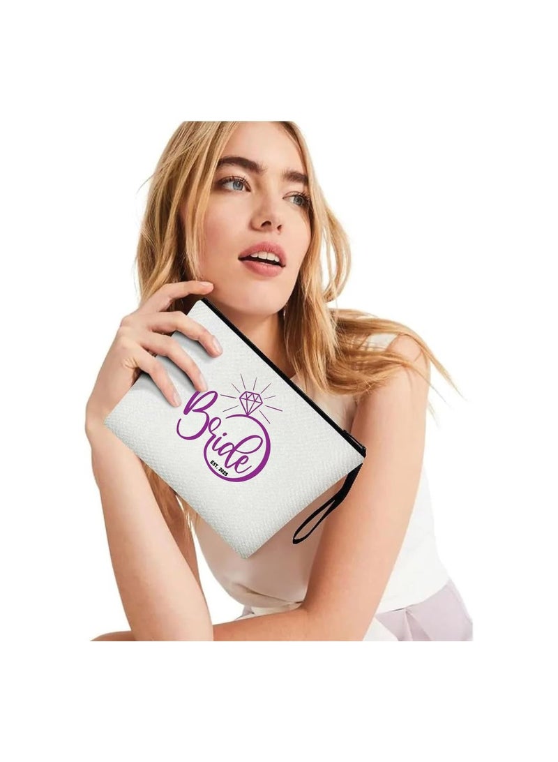 PRINTSHOP4ME Bride Est Cosmetic Bags For Your Wedding-Perfect Bridal Shower Gift-Bridal Makeup Bags-Wedding Travel Essentials - Image 4