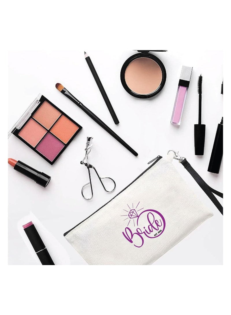 PRINTSHOP4ME Bride Est Cosmetic Bags For Your Wedding-Perfect Bridal Shower Gift-Bridal Makeup Bags-Wedding Travel Essentials - Image 2