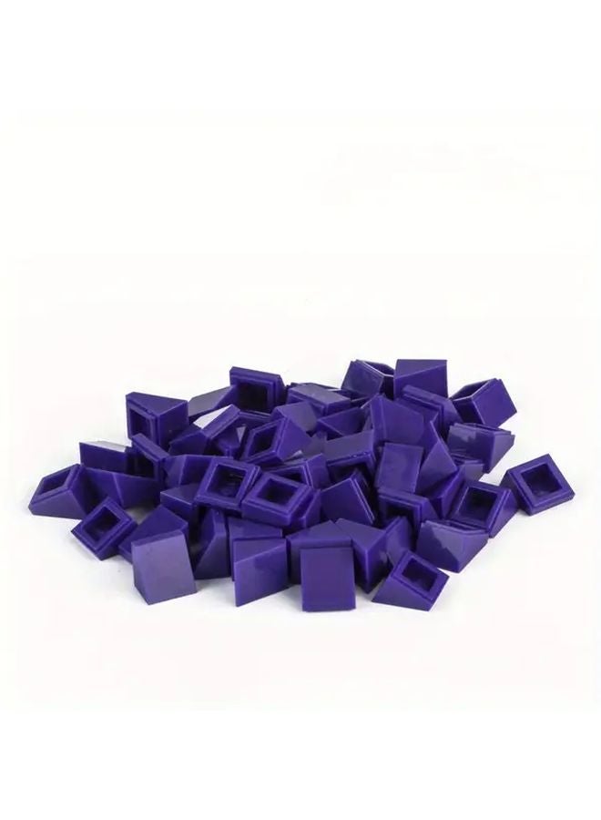 Purple 100pcs 30 Degree Slope 1x1x2 3 Brick High Tech Changeover Catch Building Blocks Educational Toys - Image 1
