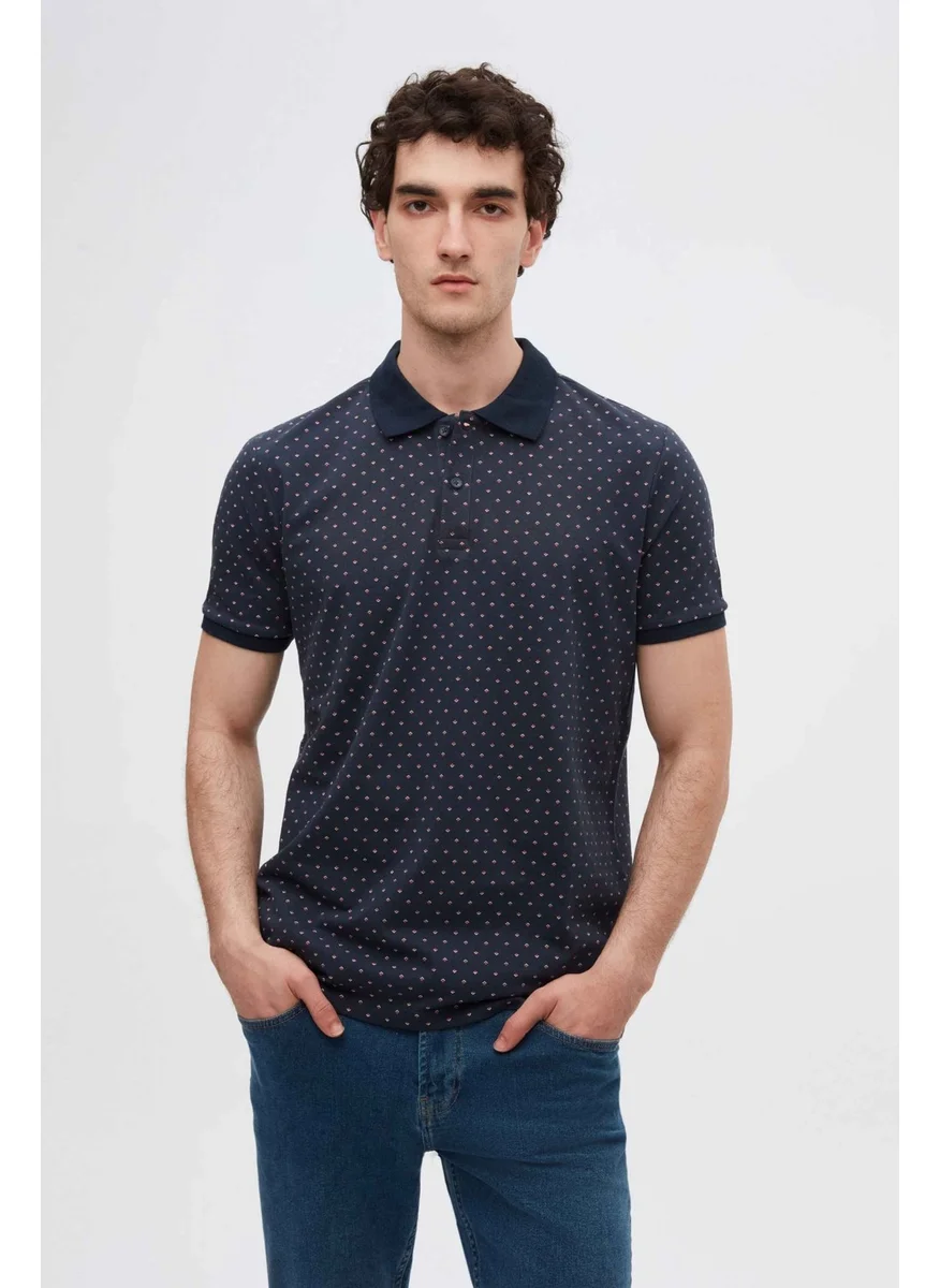 دي أس دامات Regular Fit Navy Blue Printed T-Shirt 2HC1454788030