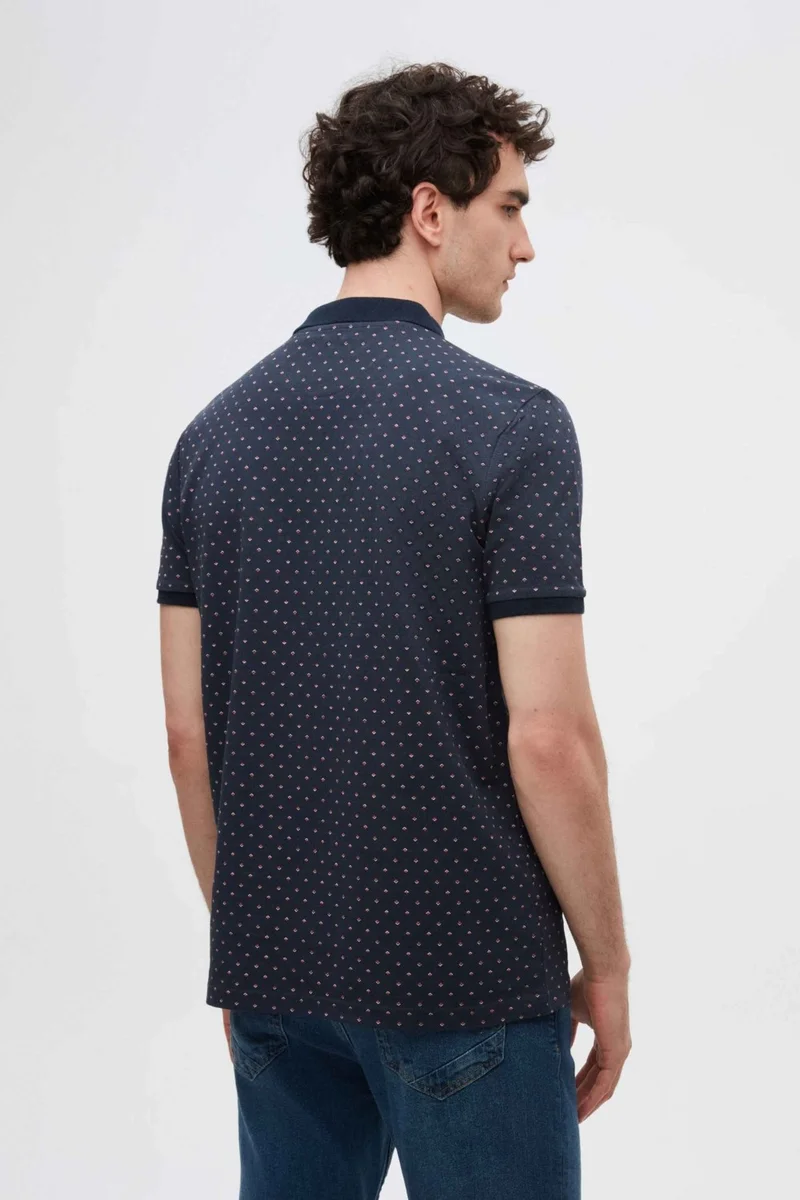 D'S DAMAT Regular Fit Navy Blue Printed T-Shirt 2HC1454788030