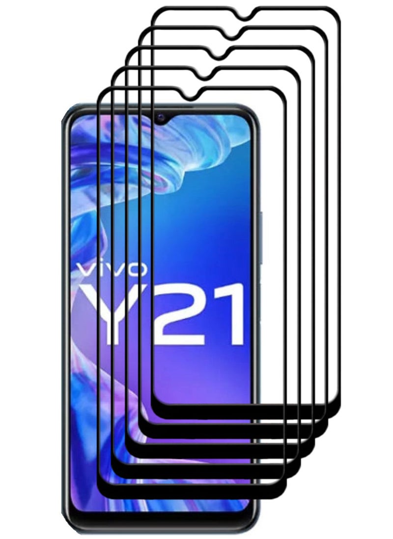 ACLIX 5 Pieces Antistatic ESD Dustproof Premium Quality High Definition Tempered Glass Screen Protector Designed For vivo Y21 - Image 1
