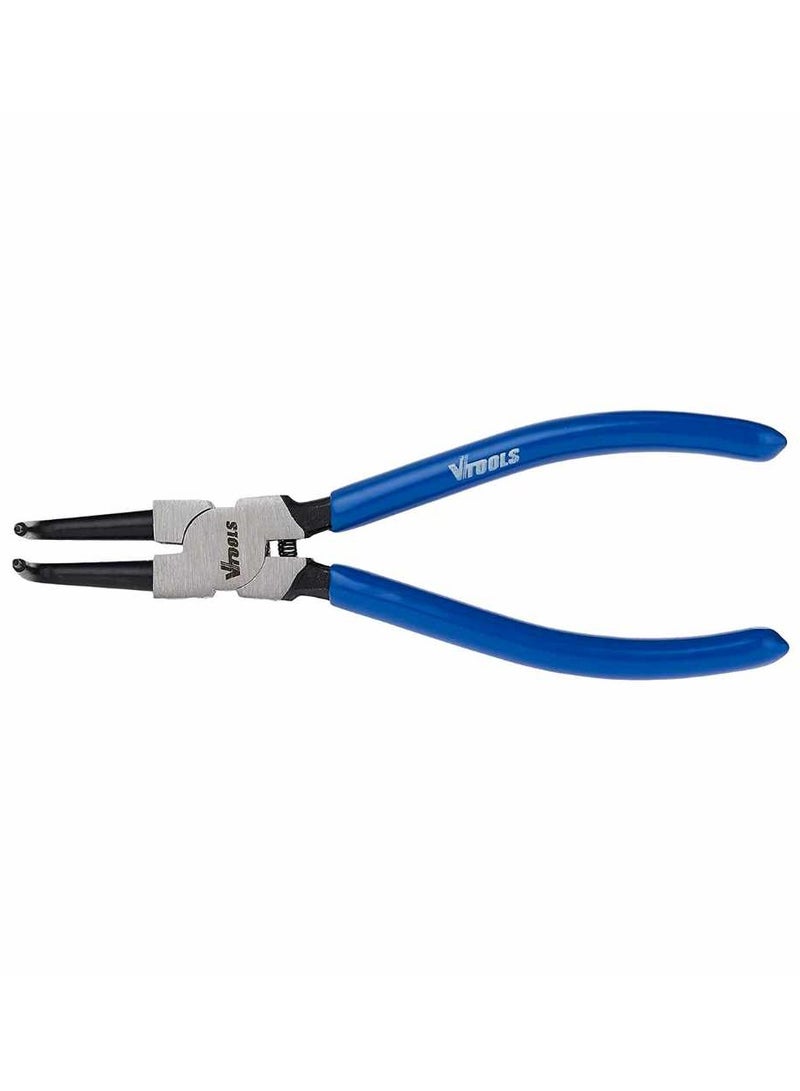 VTOOLS 7 Inch Carbon Steel Internal Circlip Plier With Bent Tips, Heavy Duty Retaining Ring Pliers, Black With Blue PVC Dipped Handle - Image 1