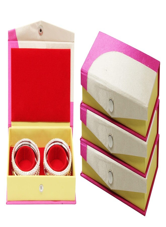 LUCES Jewellery Bracelet Pair Bangle Set Display Organiser Anklet Storage Box Case Showcase Wedding Jewelry Storage Holder Pack of 4 Cream - Image 1