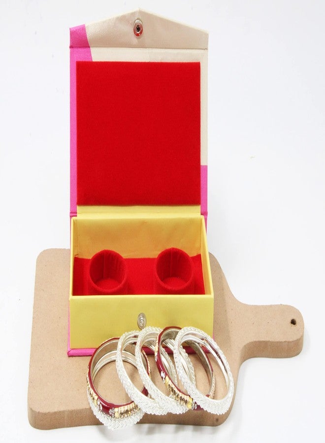 LUCES Jewellery Bracelet Pair Bangle Set Display Organiser Anklet Storage Box Case Showcase Wedding Jewelry Storage Holder Pack of 4 Cream - Image 4