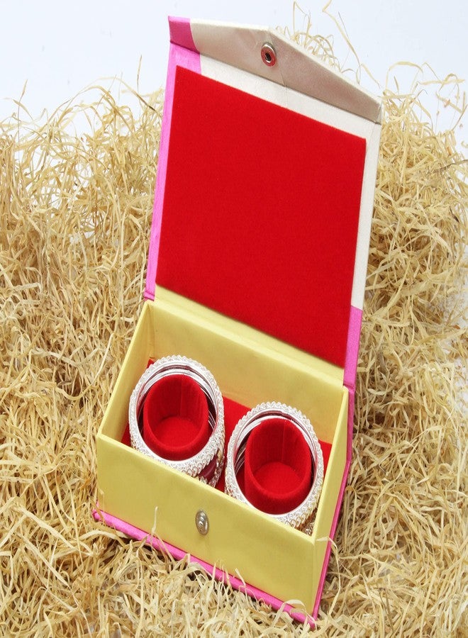 LUCES Jewellery Bracelet Pair Bangle Set Display Organiser Anklet Storage Box Case Showcase Wedding Jewelry Storage Holder Pack of 4 Cream - Image 3