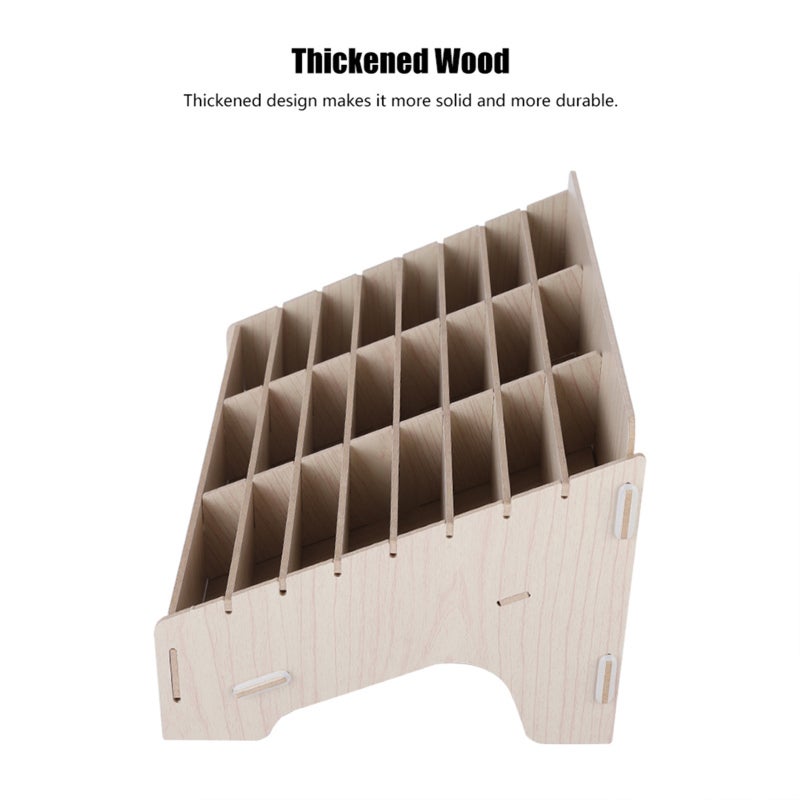 Wooden Phone Storage 2+ Cells: Environment Friendly Non-Toxic Wood - Thickened Durable Structure Clean Desktop Organizer for Classroom, Conference Hall - Image 2