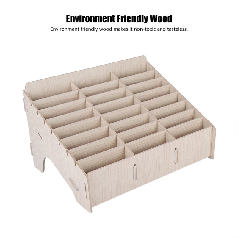 Wooden Phone Storage 2+ Cells: Environment Friendly Non-Toxic Wood - Thickened Durable Structure Clean Desktop Organizer for Classroom, Conference Hall - Image 3