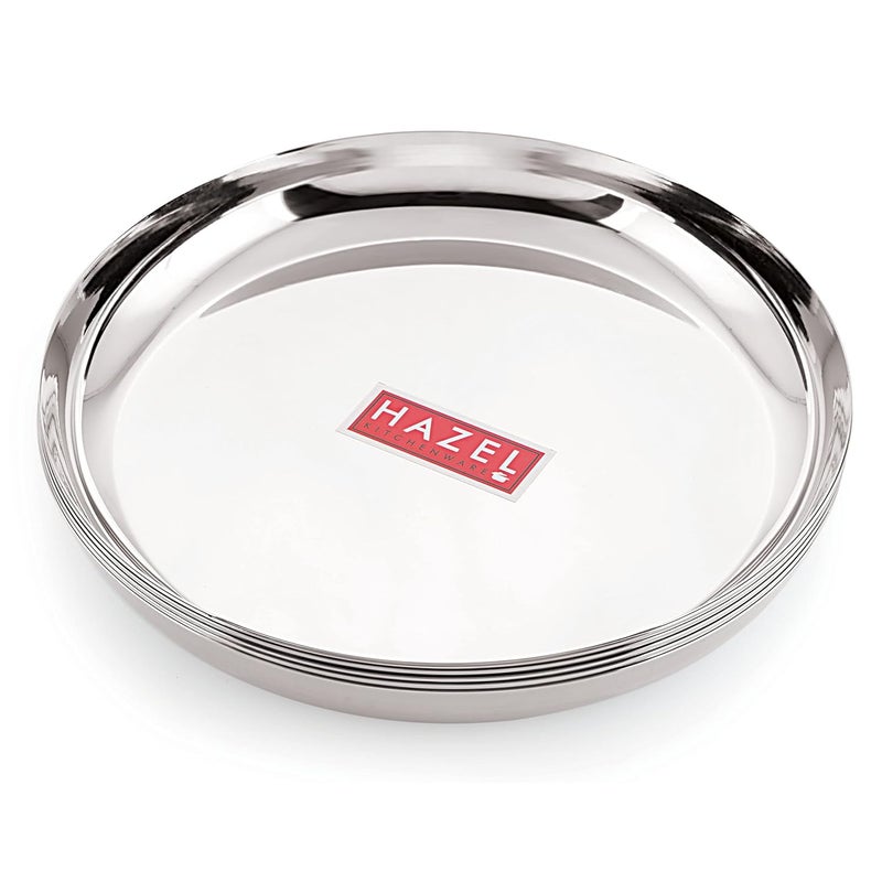 HAZEL Steel Plates for Lunch | 26.8 cm Plates Set Steel for Dinner | Steel Dinner Plates, Set of 6 - Image 5
