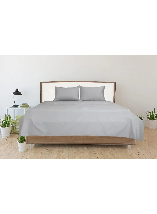 هوتيل لينين كلوب غطاء لحاف كوين من هوتيل لينن كلوب - قطعة واحدة، المقاس: 245 × 245 سم، مصنوع من قطن فاخر 100% بعدد خيوط 250 لنعومة وراحة استثنائية، قماش بارد وقابل للتنفس، فضي