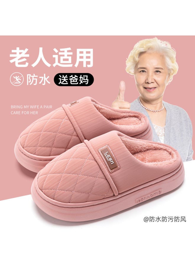 Anti-slip Cotton Slippers For The Elderly, Women's Summer Indoor Home Wear,  New Model, Fleece-lined, Warm, Waterproof Cotton Slippers For Men