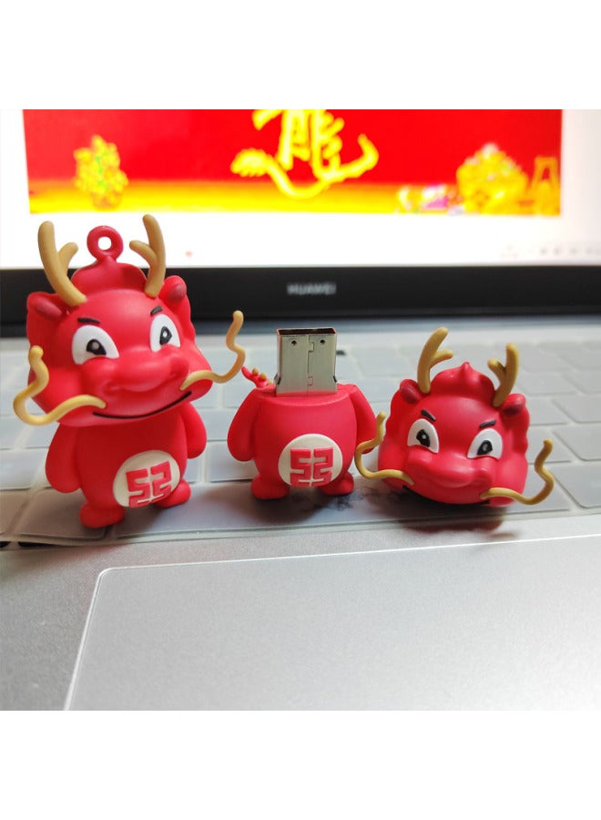 قالب محرك فلاش USB لعام التنين زودياك مصنوع خصيصًا على شكل دمية محرك فلاش USB شكل استريو Pvc قلادة مطاطية ناعمة محرك فلاش USB كرتوني - اللون: قرص U + حقيبة Opp سعة التعبئة: USB2.0 64 جيجابايت  - Image 5