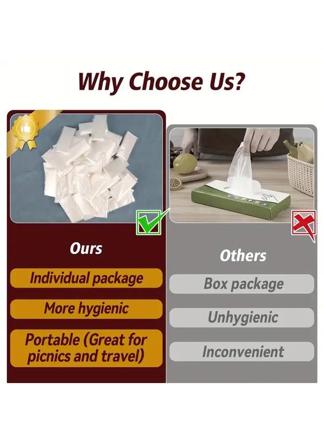 100 Packs Disposable Plastic Gloves Transparent Color For Household Cleaning - Image 3