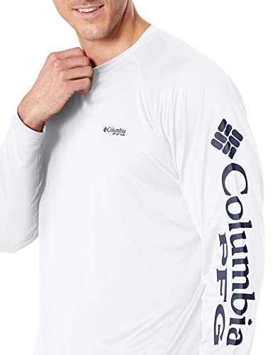Columbia Men's Terminal Tackle Long Sleeve Fishing Shirt, White/Nightshade Logo, Medium - Image 3