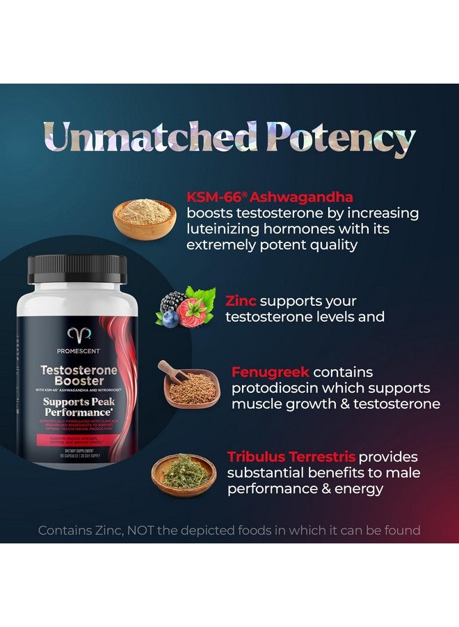 Promescent Testosterone Booster for Men Supplement w/Tongkat Ali (LongJack), KSM-66 Ashwagandha, Goat Weed, Fenugreek & Tribulus Terrestris, Supports Natural Energy, Stamina & Strength, 90 Capsules - Image 2